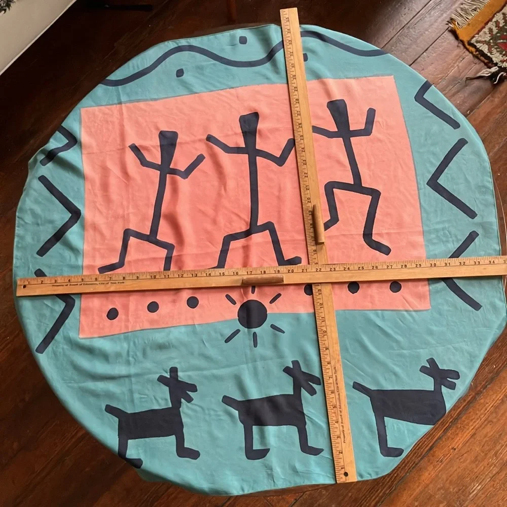 Vintage large square scarf graphic Southwestern vibes